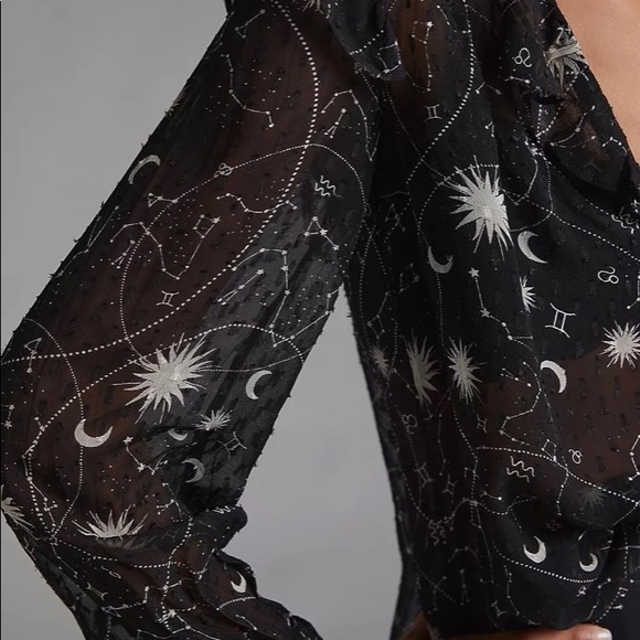 Anthropologie Celestial Puff Sleeve Top Med - Picture 4 of 13